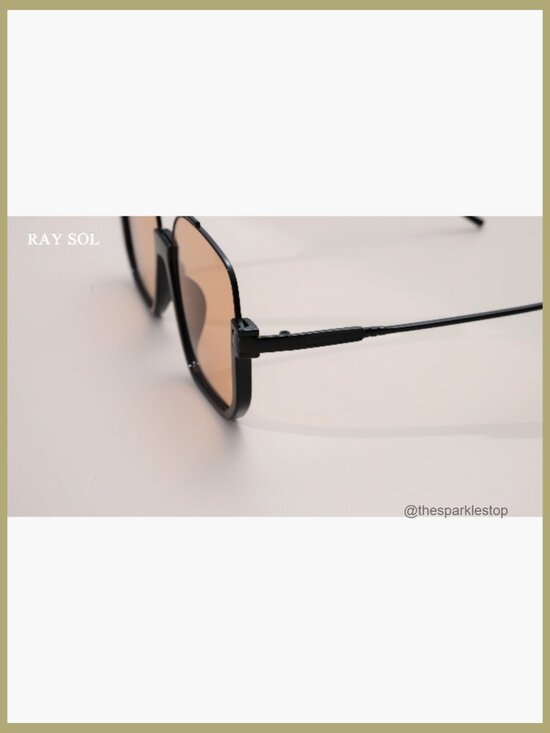 Retro Oversized Square Aviator Sunglasses Double Bridge UV400 Protection